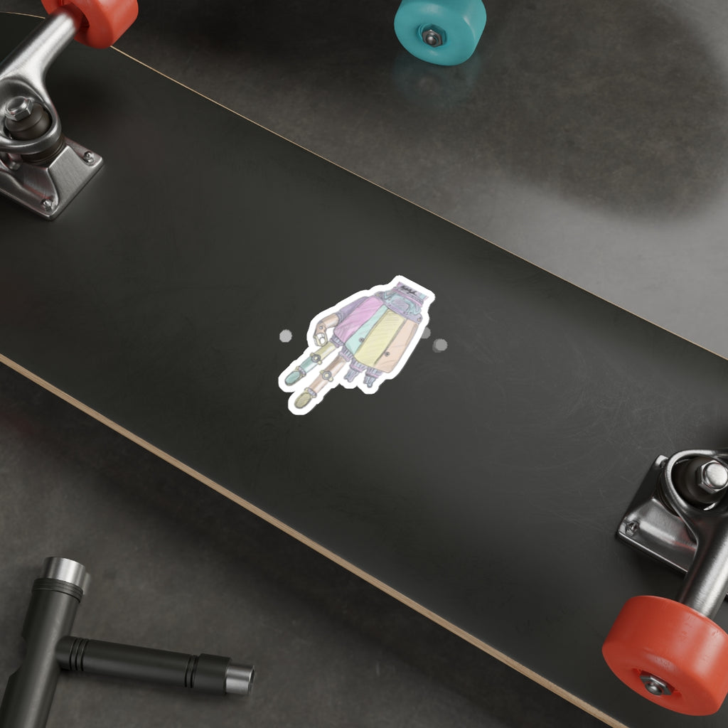 Colorful Robot Hand Sticker • Pastel Tech Decal • Cute Cyberpunk Workspace Sticker