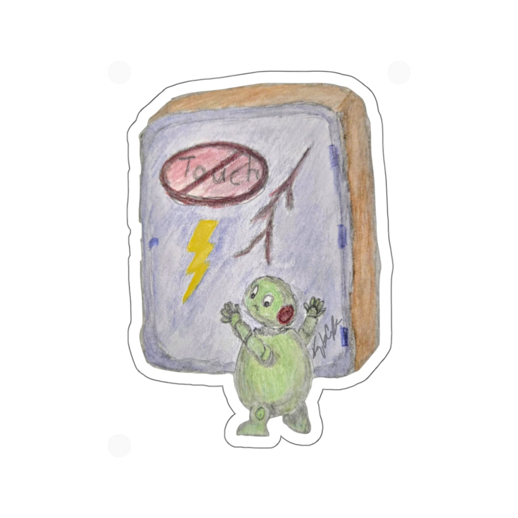 Cute Safety Robot Sticker • STEM Classroom Decor • “Do Not Touch” Robot Decal • Laptop & Water Bottle Sticker