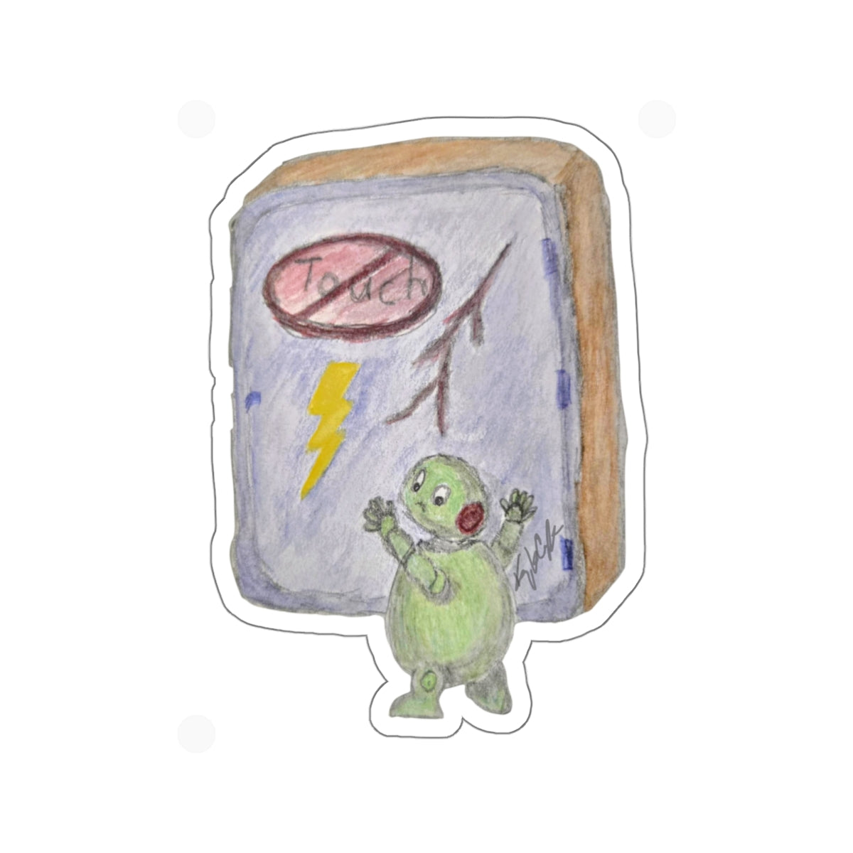 Cute Safety Robot Sticker • STEM Classroom Decor • “Do Not Touch” Robot Decal • Laptop & Water Bottle Sticker