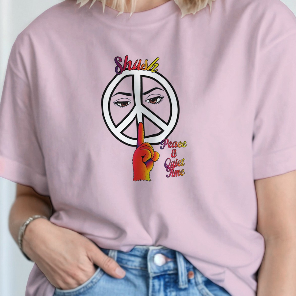 Shush, It's Peace & Quiet Time Crewneck T-shirt | Gildan® 5000